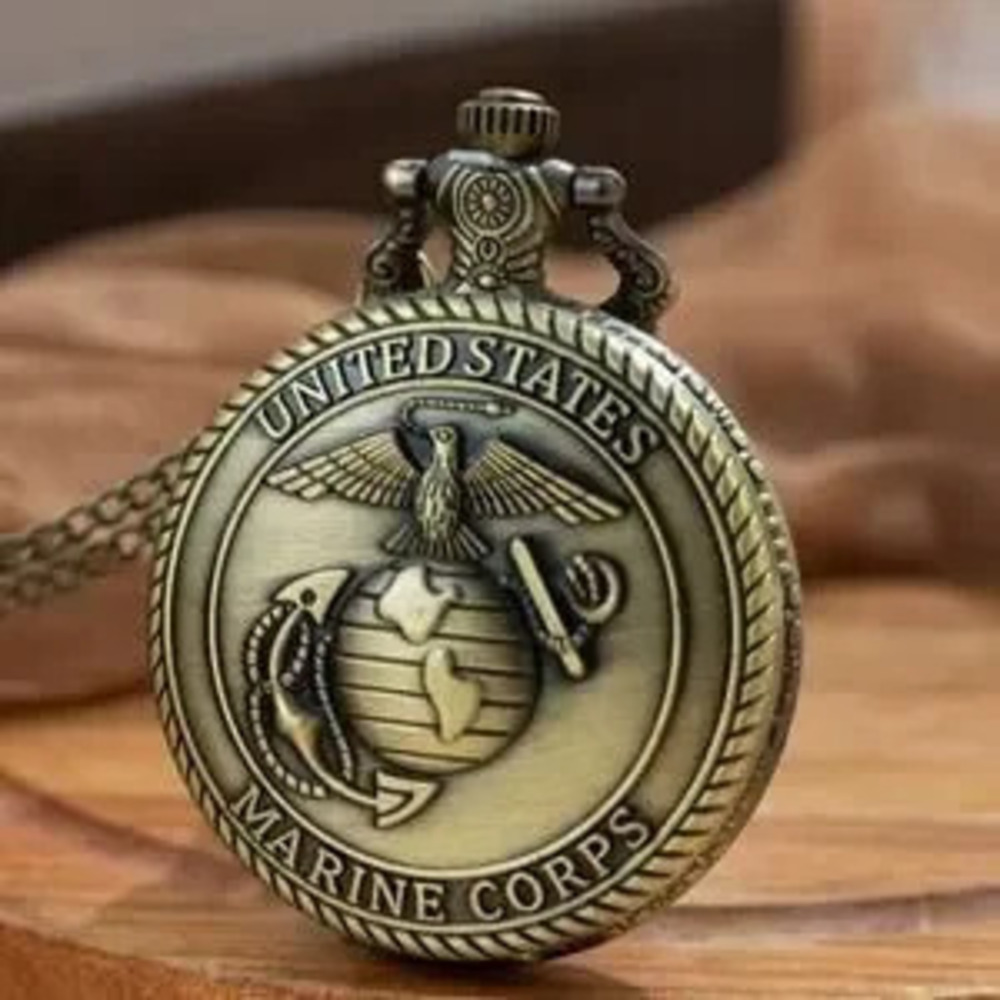 U.S. Marine Corps Pocket Watch United States American Marines Gift Birthday NEW!